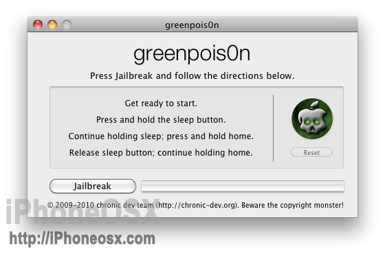 Greenpois0n RC iOS 4.2.1