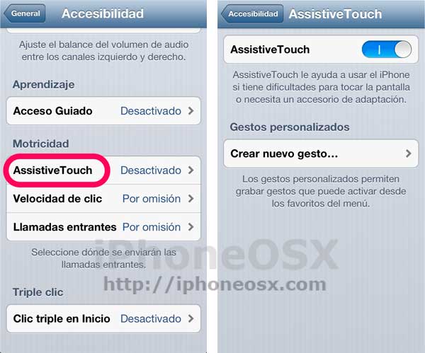 Acceso a AssistiveTouch
