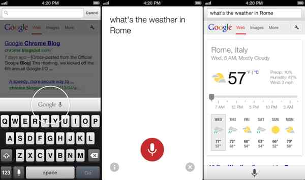 Google actualiza Chrome para iOS con búsquedas de voz conversacionales