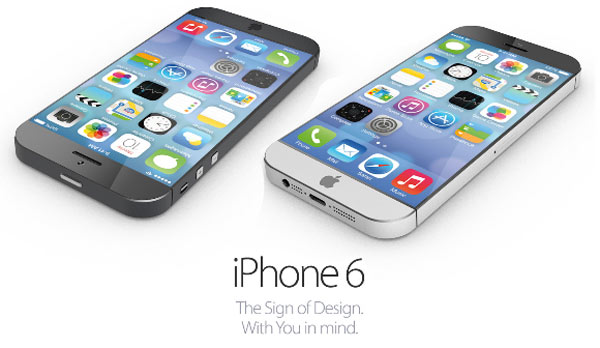 Concepto de iPhone 6 con la nueva versión iOS 7