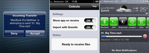 Envía archivos por Bluetooth con el nuevo tweak Celeste 2