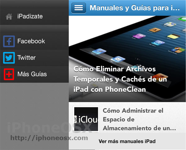 Aplicación con manuales y guías para el iPad