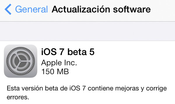 Ya se puede descargar la beta 5 de iOS 7 para el iPhone