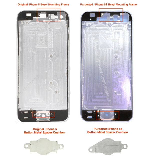 Fotos de la parte trasera la carcasa del iPhone 5S