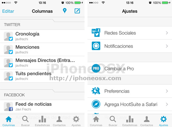 Hootsuite para iOS 7