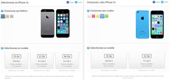 Suben los precios del iPhone 5S y del iPhone 5C en Francia