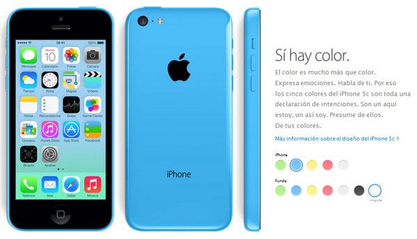 El iPhone 5S gris espacial y el iPhone 5C azul son los más vendidos