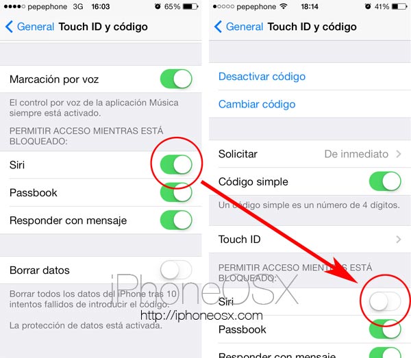 Desactiva Siri en la configuración de Touch ID si no quieres llevarte sorpresas
