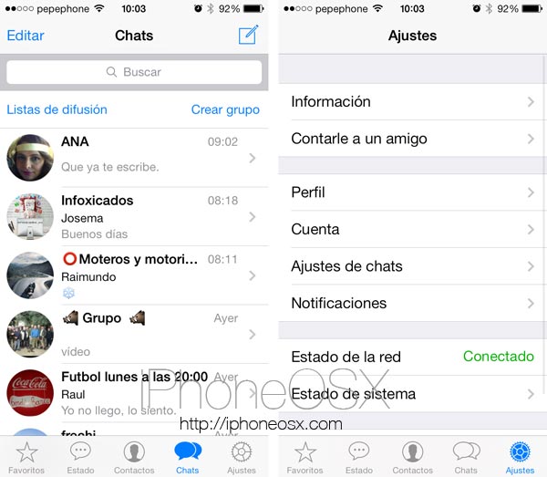 WhatsApp para iPhone se actualiza con la interfaz de iOS 7