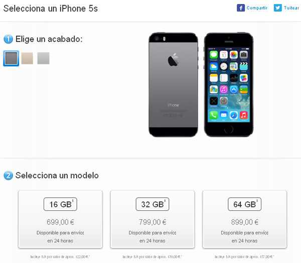 Stock en el iPhone 5S y en el iPhone 5C