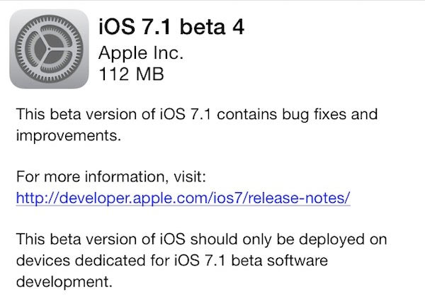 Ya podemos descargar la beta 4 de iOS 7.1 para iPhone