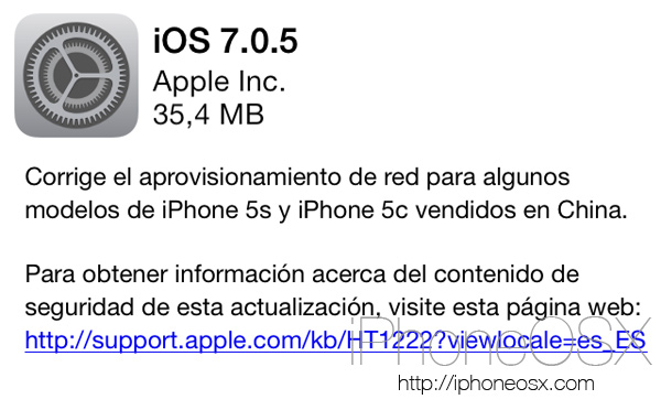 iOS 7.0.5 para el iPhone 
