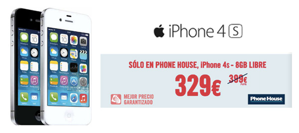 iPhone 4S por 329 euros libre en The Phone House