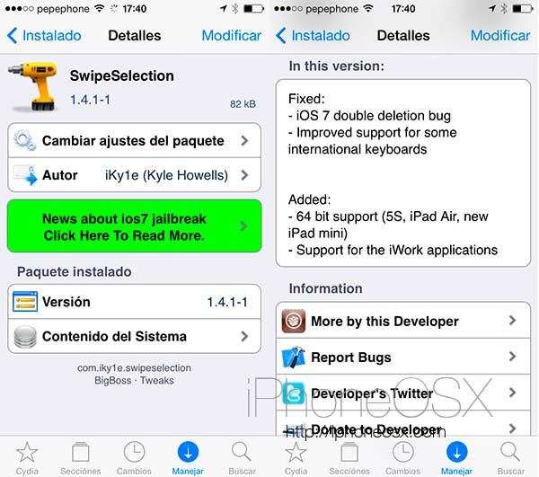 SwipeSelection, la modificación de teclado de iPhone, se actualiza para iOS 7