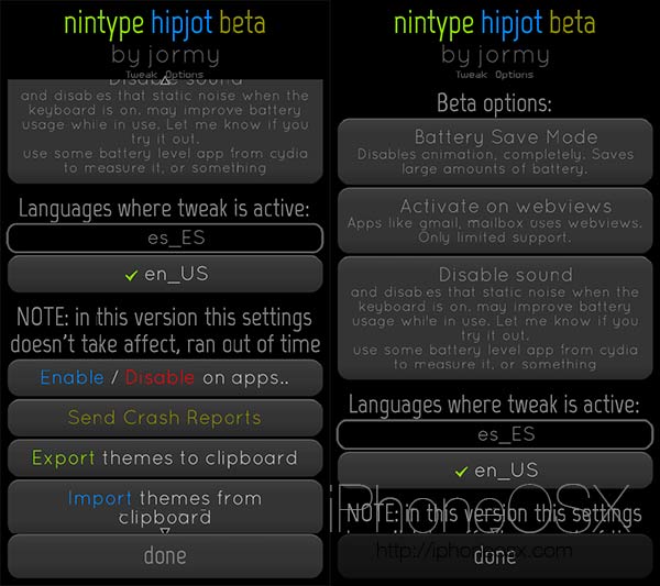NinType Hipjot es un teclado parecido a Swype para iPhone en forma de tweak