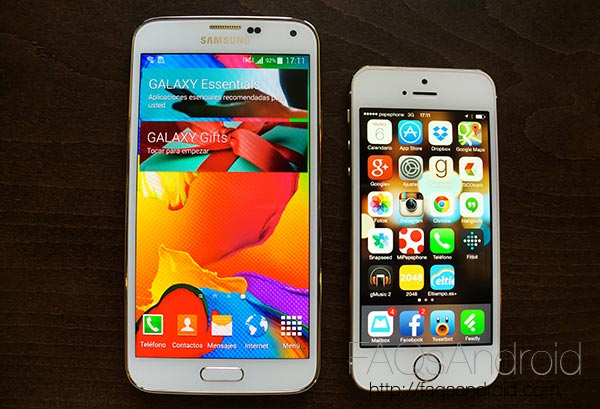 iPhone 5S contra Samsung Galaxy S5 en vídeo