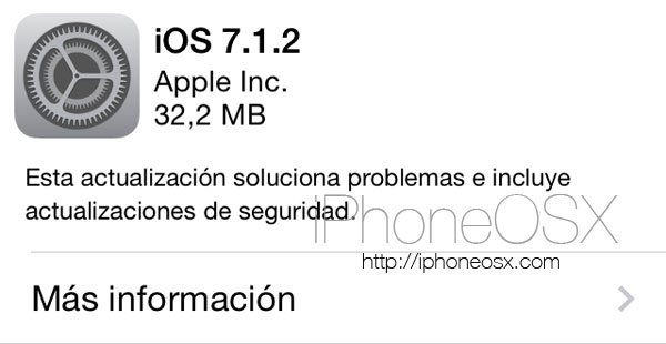 Actualización iOS 7.1.2