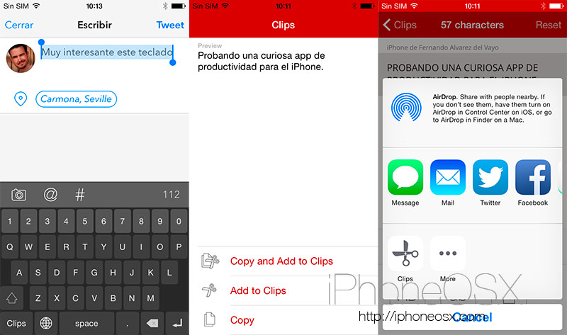 Clips es un widget y teclado de productividad para iOS 8
